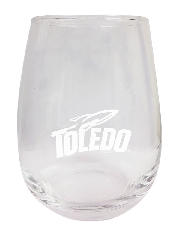 Toledo Rockets NCAA 15 oz Laser-Engraved Stemless Wine Glass - Perfect for Alumni & Fans