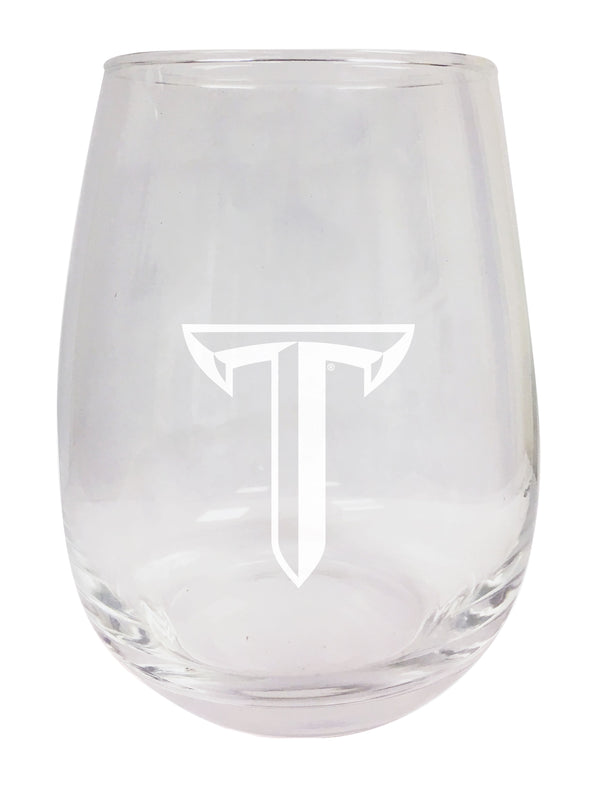 Troy University NCAA 15 oz Laser-Engraved Stemless Wine Glass - Perfect for Alumni & Fans
