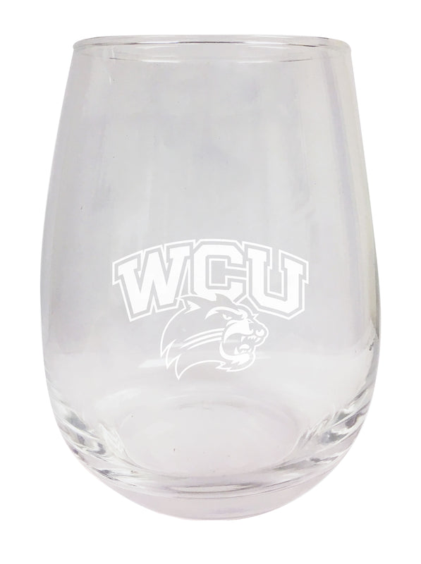 Western Carolina University NCAA 15 oz Laser-Engraved Stemless Wine Glass - Perfect for Alumni & Fans