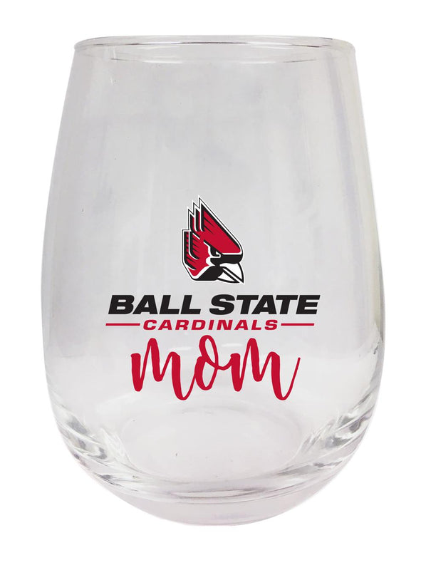Ball State University 15 oz Stemless Wine Glass for Mom Officially Licensed