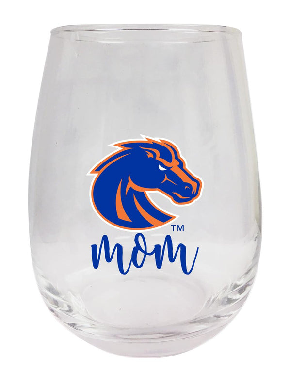 Boise State Broncos 15 oz Stemless Wine Glass for Mom Officially Licensed