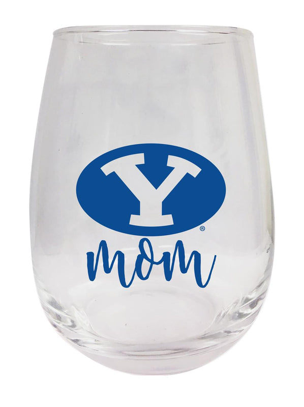 Brigham Young Cougars 15 oz Stemless Wine Glass for Mom Officially Licensed