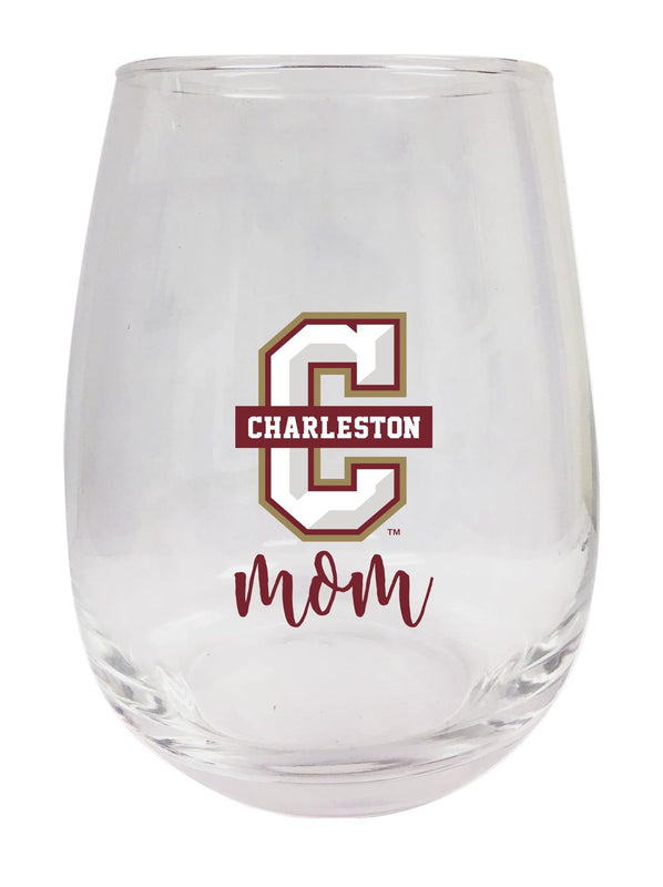 College of Charleston 15 oz Stemless Wine Glass for Mom Officially Licensed