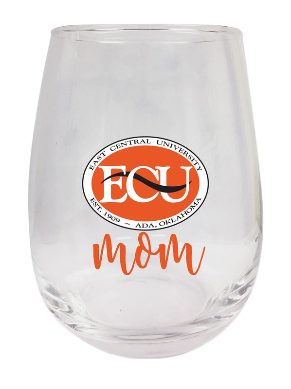 East Central University Tigers 15 oz Stemless Wine Glass for Mom Officially Licensed