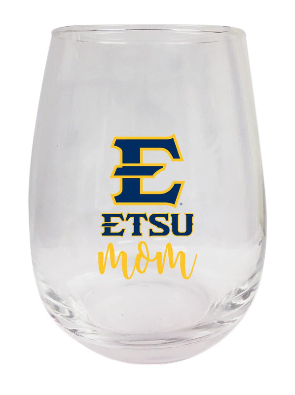East Tennessee State University 15 oz Stemless Wine Glass for Mom Officially Licensed