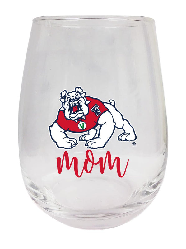 Fresno State Bulldogs 15 oz Stemless Wine Glass for Mom Officially Licensed