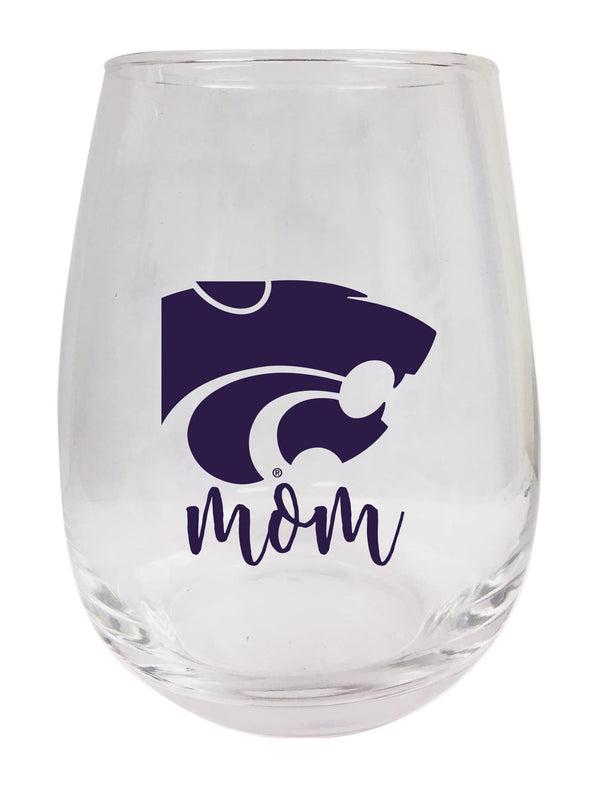 Kansas State Wildcats 15 oz Stemless Wine Glass for Mom Officially Licensed