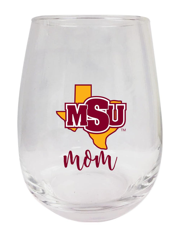 Midwestern State University Mustangs 15 oz Stemless Wine Glass for Mom Officially Licensed