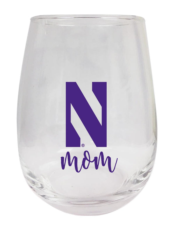 Northwestern University Wildcats 15 oz Stemless Wine Glass for Mom Officially Licensed