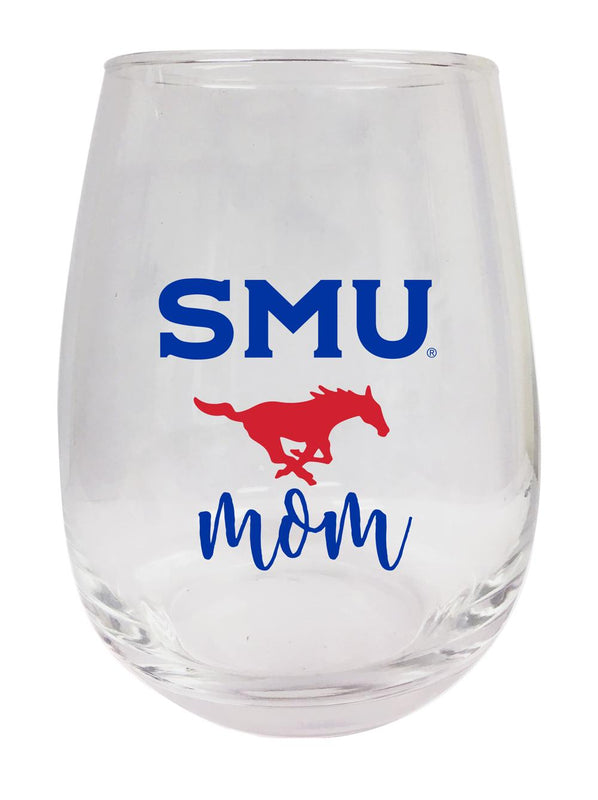 Southern Methodist University 15 oz Stemless Wine Glass for Mom Officially Licensed