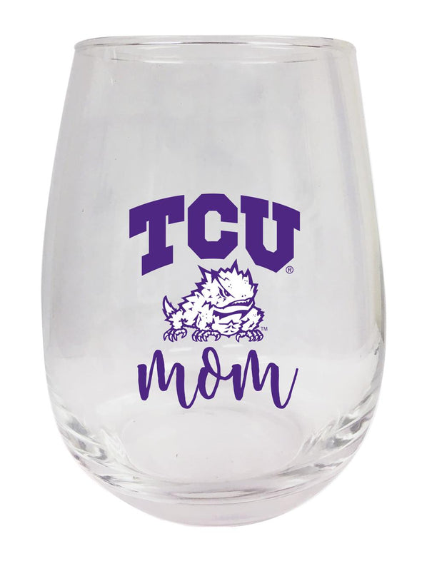 Texas Christian University 15 oz Stemless Wine Glass for Mom Officially Licensed