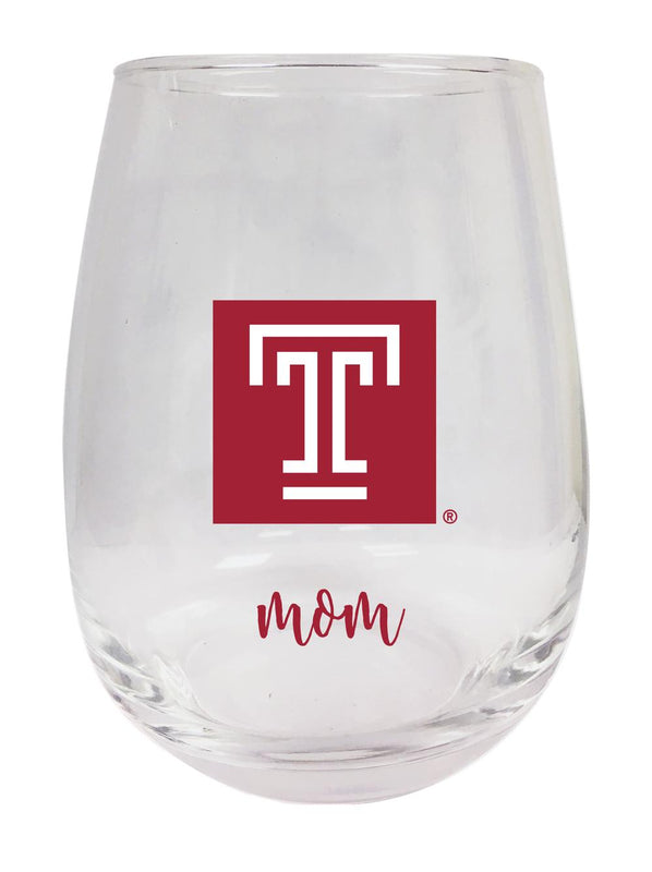 Temple University 15 oz Stemless Wine Glass for Mom Officially Licensed
