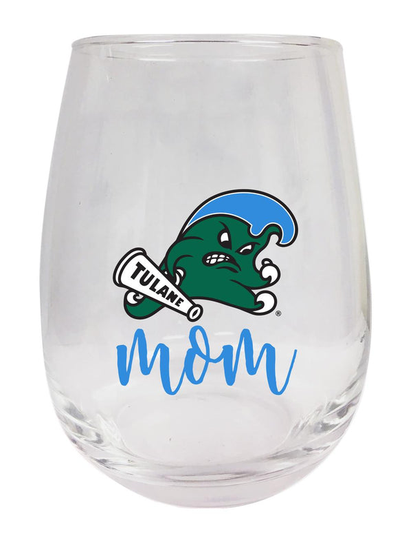 Tulane University Green Wave 15 oz Stemless Wine Glass for Mom Officially Licensed