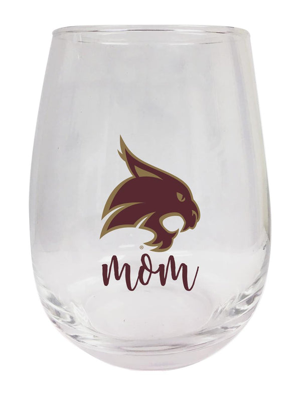 Texas State Bobcats 15 oz Stemless Wine Glass for Mom Officially Licensed