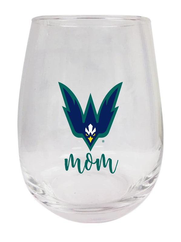 North Carolina Wilmington Seahawks 15 oz Stemless Wine Glass for Mom Officially Licensed