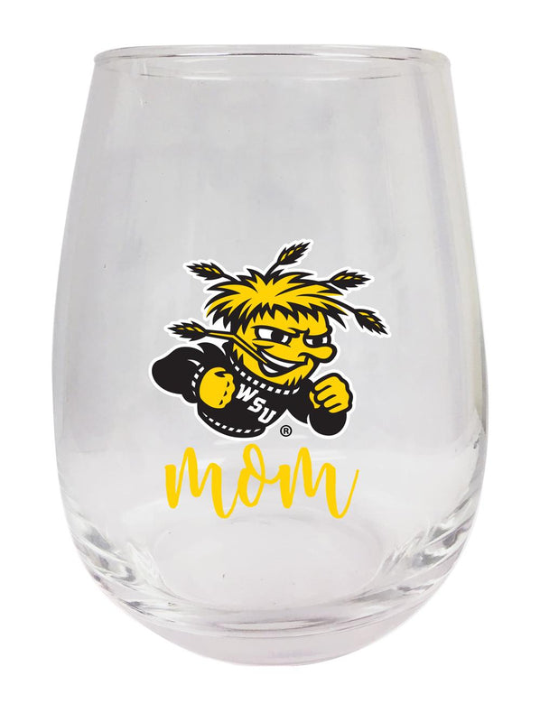 Wichita State Shockers 15 oz Stemless Wine Glass for Mom Officially Licensed