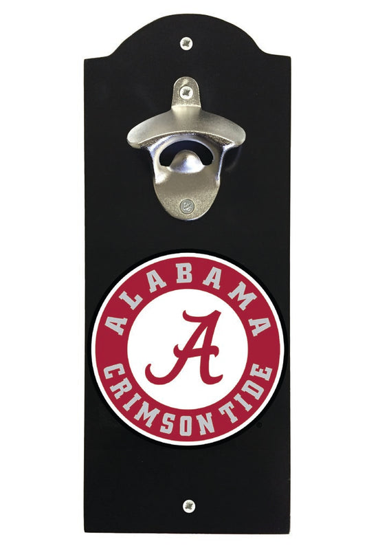 Alabama Crimson Tide Wall Mounted Bottle Opener Black Officially Licensed Collegiate Product Black