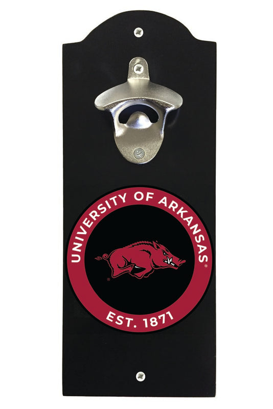 Arkansas Razorbacks Wall Mounted Bottle Opener Black Officially Licensed Collegiate Product Black