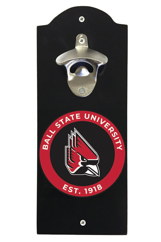 Ball State University Wall Mounted Bottle Opener Black Officially Licensed Collegiate Product Black
