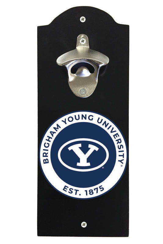 Brigham Young Cougars Wall Mounted Bottle Opener Black Officially Licensed Collegiate Product Black