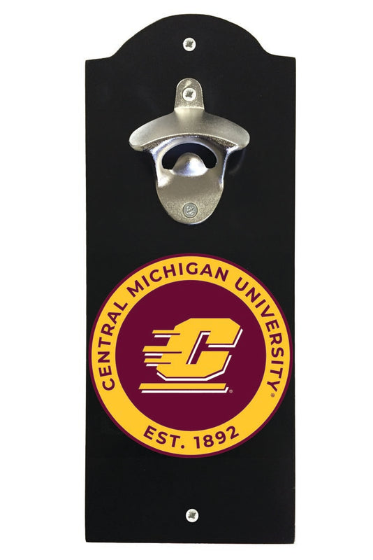 Central Michigan University Wall Mounted Bottle Opener Black Officially Licensed Collegiate Product Black