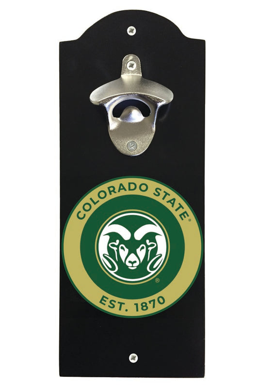 Colorado State Rams Wall Mounted Bottle Opener Black Officially Licensed Collegiate Product Black