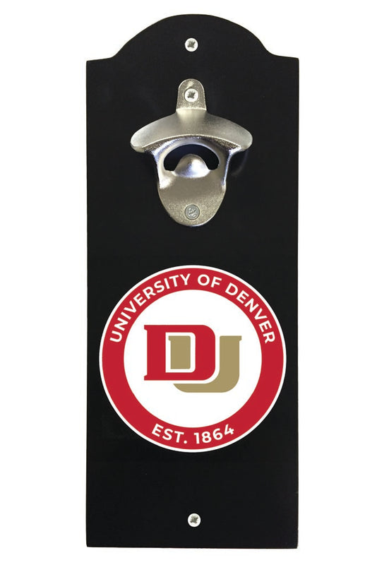 University of Denver Pioneers Wall Mounted Bottle Opener Black Officially Licensed Collegiate Product Black