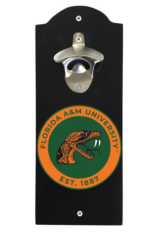 Florida A&M Rattlers Wall Mounted Bottle Opener Black Officially Licensed Collegiate Product Black