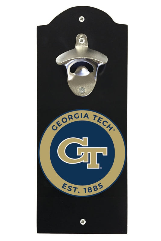 Georgia Tech Yellow Jackets Wall Mounted Bottle Opener Black Officially Licensed Collegiate Product Black