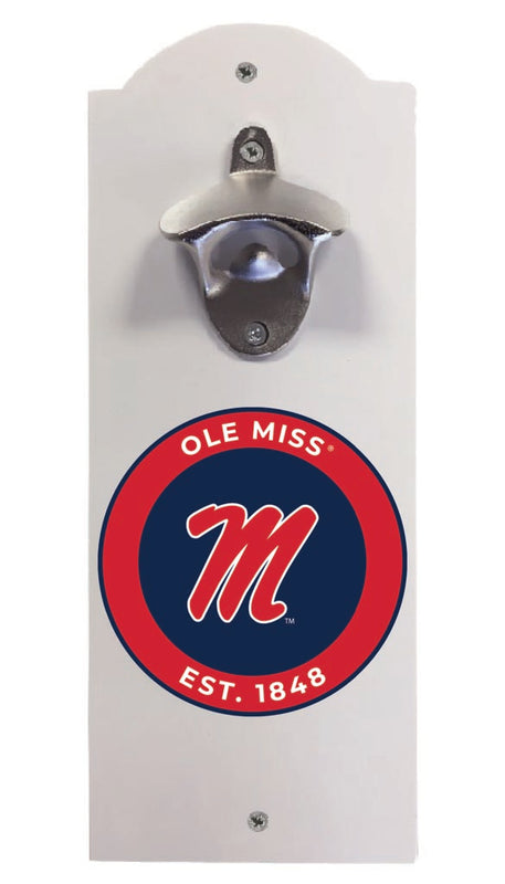 Mississippi Rebels "Ole Miss" Wall Mounted Bottle Opener White Officially Licensed Collegiate Product White