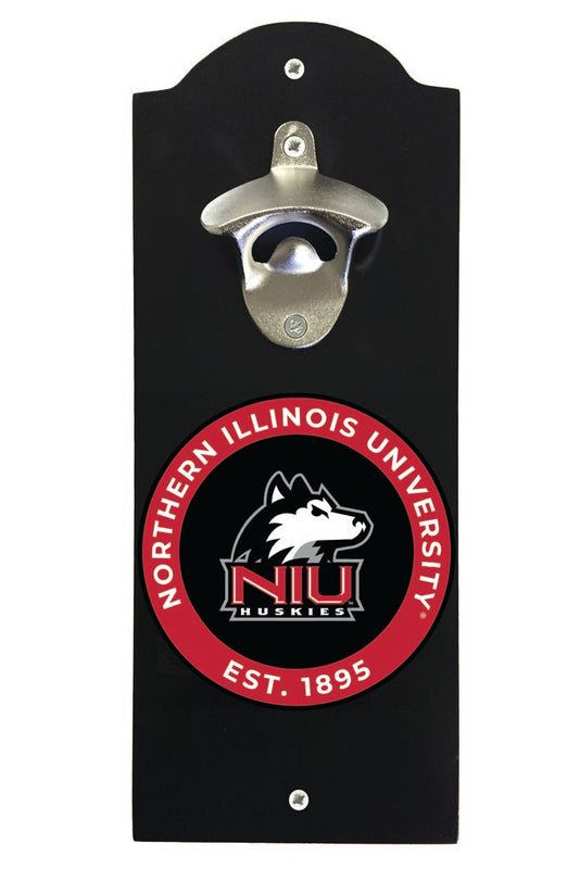 Northern Illinois Huskies Wall Mounted Bottle Opener Black Officially Licensed Collegiate Product Black