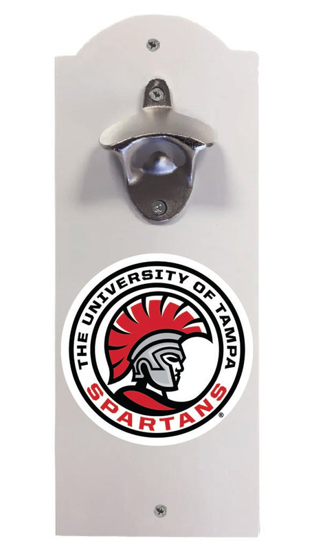 University of Tampa Spartans Wall Mounted Bottle Opener White Officially Licensed Collegiate Product White