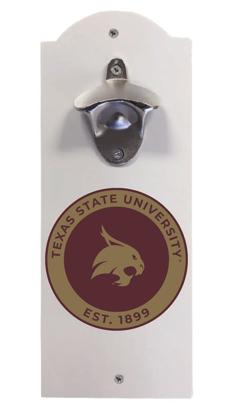 Texas State Bobcats Wall Mounted Bottle Opener White Officially Licensed Collegiate Product White