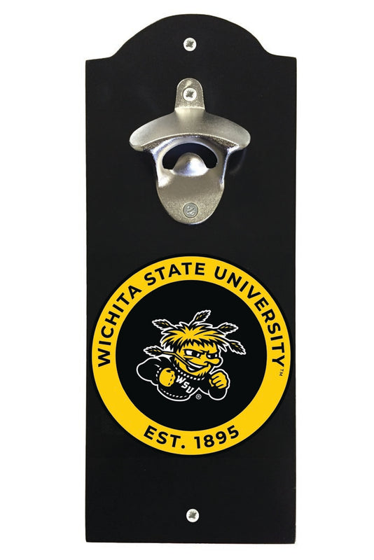 Wichita State Shockers Wall Mounted Bottle Opener Black Officially Licensed Collegiate Product Black