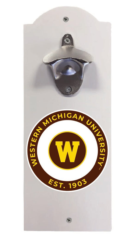 Western Michigan University Wall Mounted Bottle Opener White Officially Licensed Collegiate Product White