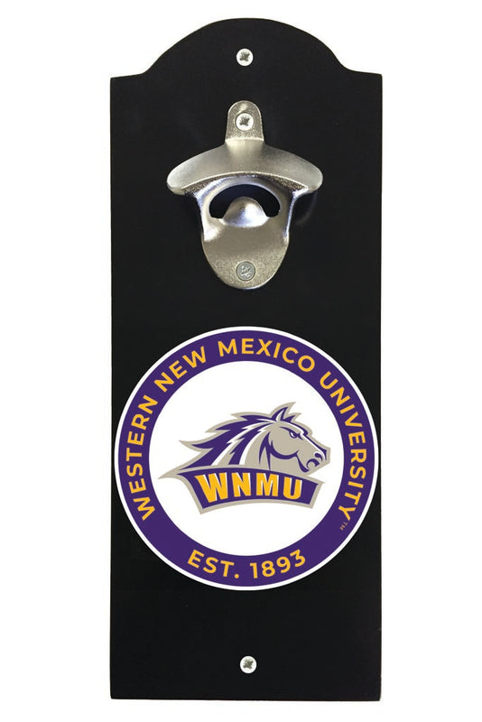 Western New Mexico University Wall Mounted Bottle Opener Black Officially Licensed Collegiate Product Black