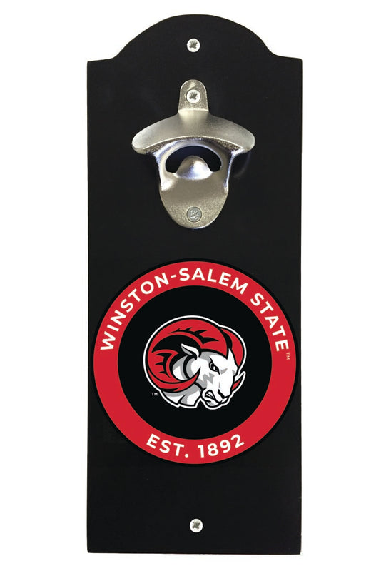 Winston-Salem State Wall Mounted Bottle Opener Black Officially Licensed Collegiate Product Black