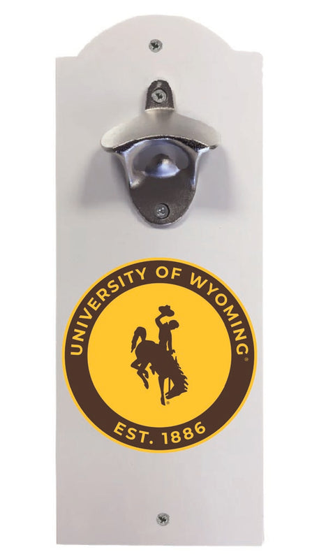 University of Wyoming Wall Mounted Bottle Opener White Officially Licensed Collegiate Product White