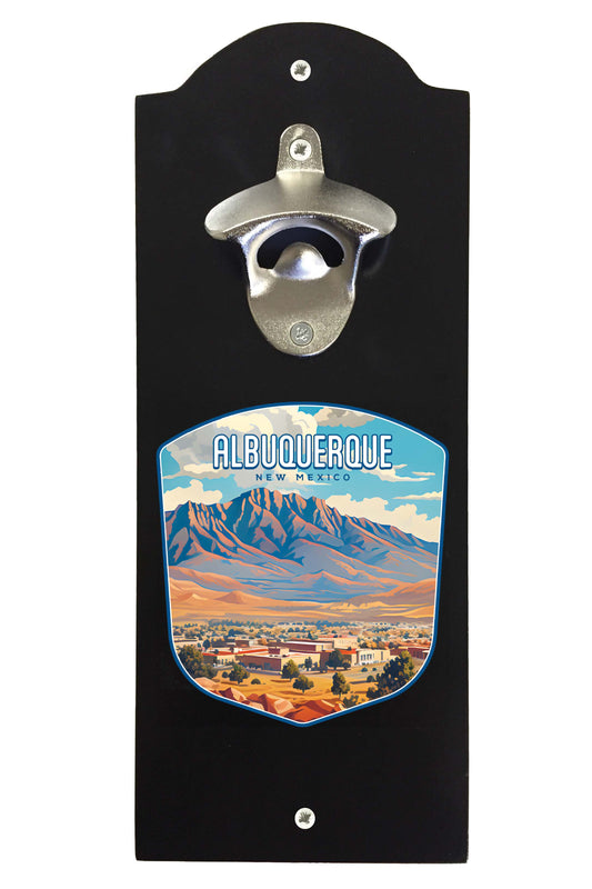 Alburqueque New Mexico Design A Souvenir Wall mounted bottle opener Black Black