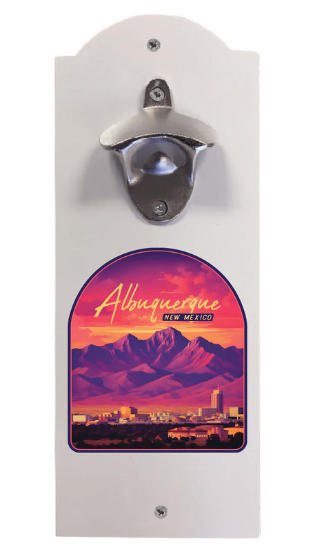 Alburqueque New Mexico Design B Souvenir Wall mounted bottle opener White White