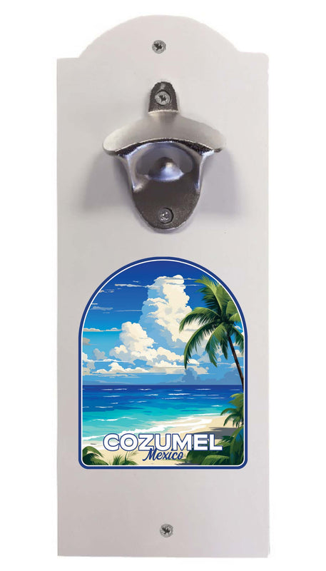 Cozumel Mexico Design C Souvenir Wall mounted bottle opener White White