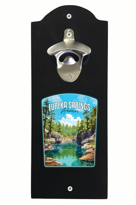 Eureka Springs Arkansas Natural Springs Design Souvenir Wall mounted bottle opener Black Black