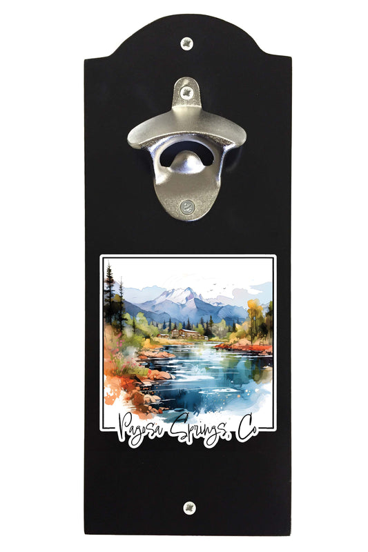 Pagosa Springs Colorado Design A Souvenir Wall mounted bottle opener Black Black