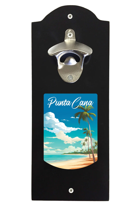 Punta Cana Dominican Republic Design D Souvenir Wall mounted bottle opener Black Black