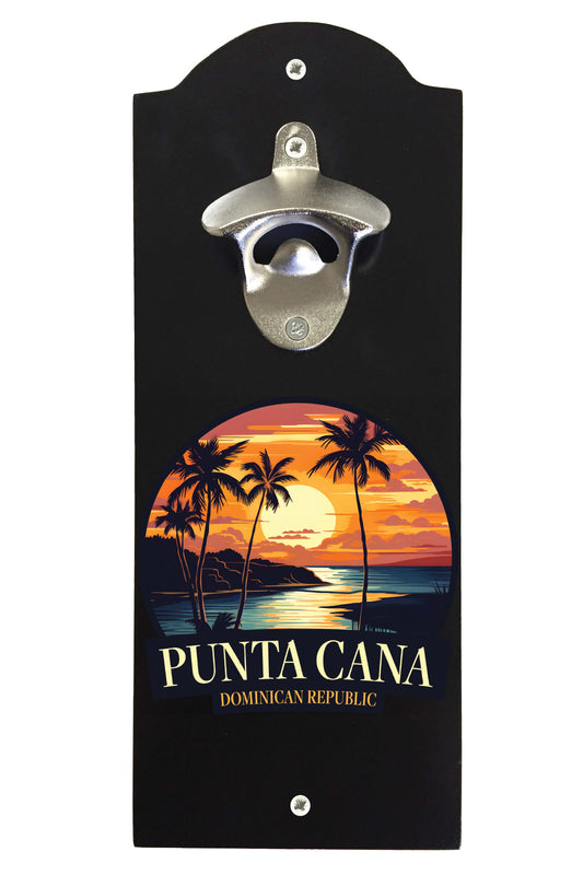 Punta Cana Dominican Republic Design E Souvenir Wall mounted bottle opener Black Black