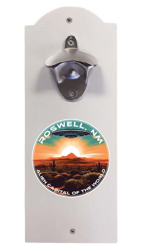 Roswell New Mexico Design A Souvenir Wall mounted bottle opener White White
