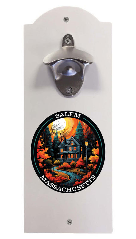 Salem Massachussettes Design B Souvenir Wall mounted bottle opener White White