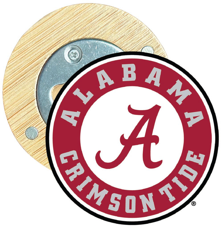 Alabama Crimson Tide Round Wood Magnetic Bottle Opener 2.5" Officially Licensed Collegiate Product Single