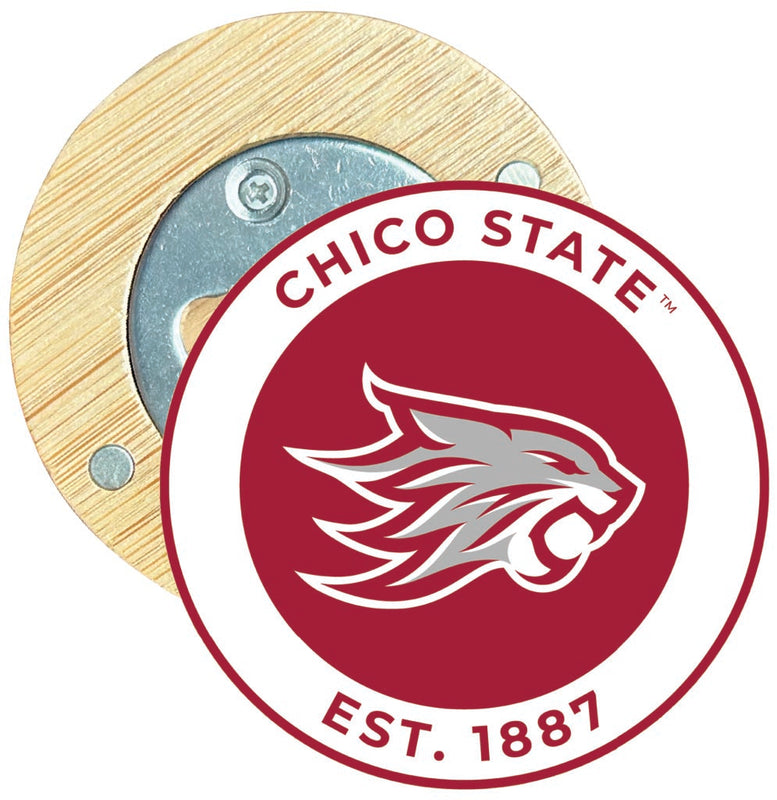 California State University, Chico Round Wood Magnetic Bottle Opener 2.5" Officially Licensed Collegiate Product