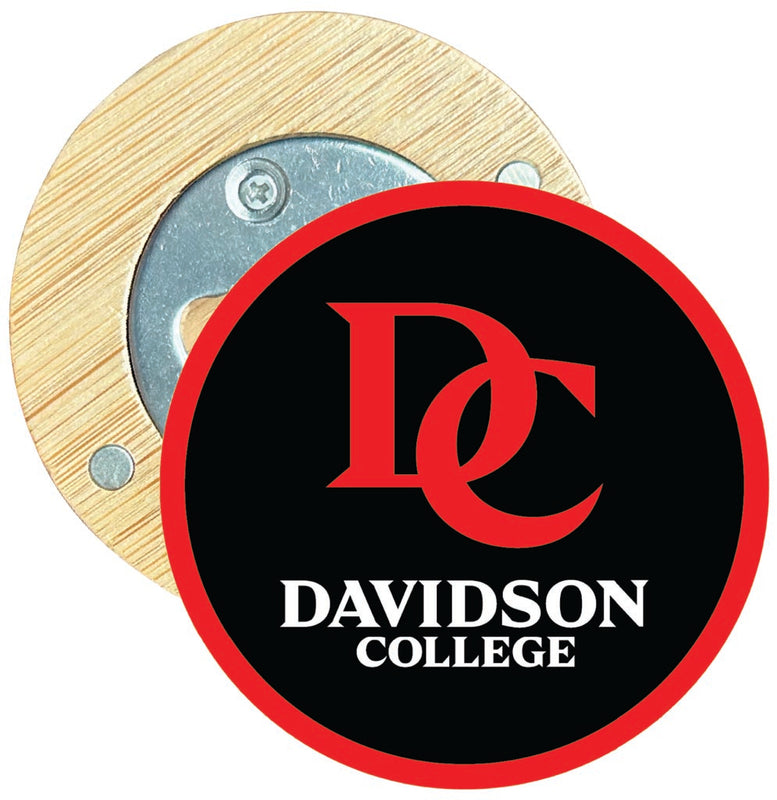 Davidson College Round Wood Magnetic Bottle Opener 2.5" Officially Licensed Collegiate Product Single